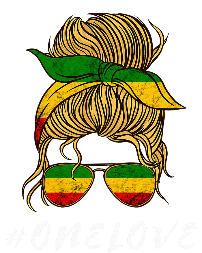 Rasta Reggae Music One Love Messy Bun Hair Jamaica Rastafari Cooling Performance Crew T-Shirt