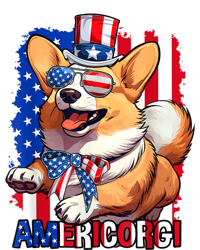 Merica Corgi 4th Of July Family Women Dog American Flag High Crown Mesh Back Trucker Hat