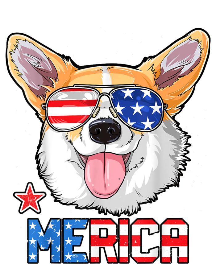 Merica Corgi Dog 4th Of July American Flag USA-Made Doggie Bandana