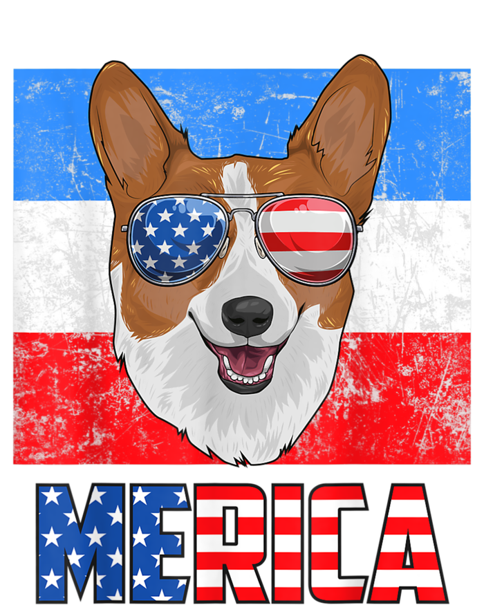 Corgi Dog Patriotic USA 4th Of July American Flag Merica T-Shirt