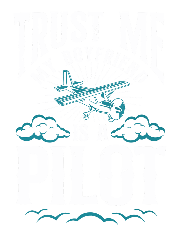 Airplane Pilot Boyfriend Vintage Trust Me My Boyfriend Is A Pilot Striped Beanie with Solid Band