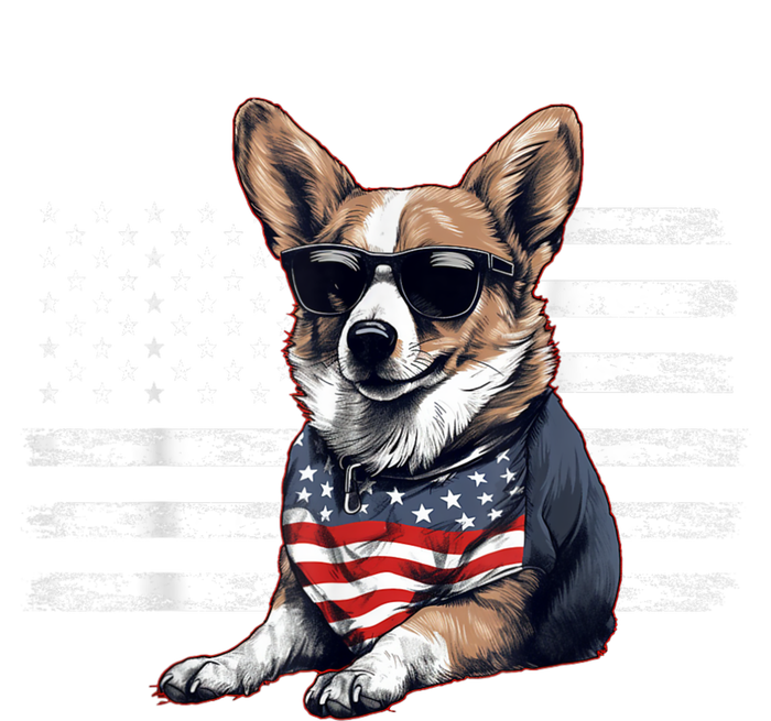 Welsh Corgi Dog Dad Dog Mom USA Flag 4th Of July Full Zip Hoodie