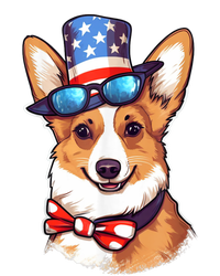 Atriotic Corgi Dog Fourth Of July 4th America Flag Button