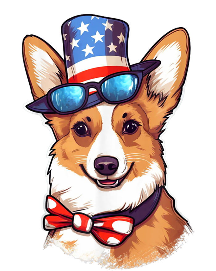 Atriotic Corgi Dog Fourth Of July 4th America Flag Button