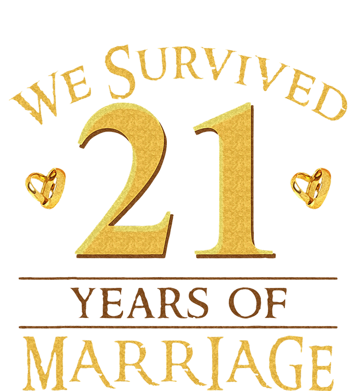 We Survived 21 Years Of Marriage Couple 21st Anniversary T-Shirt