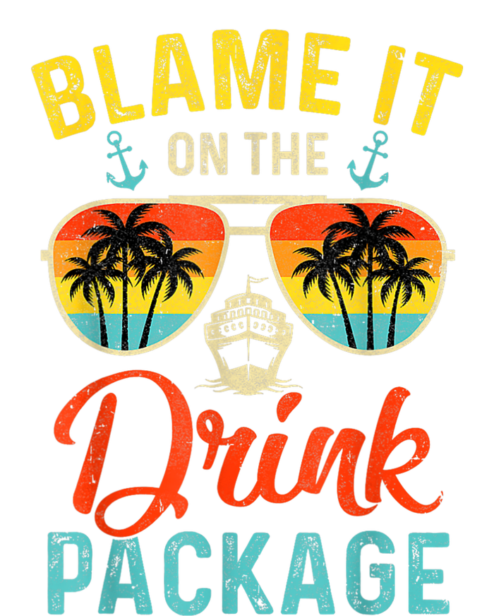 Blame It On The Drink Package Cruise Cruising Matching Women's Tri-Blend 3/4-Sleeve Raglan Shirt