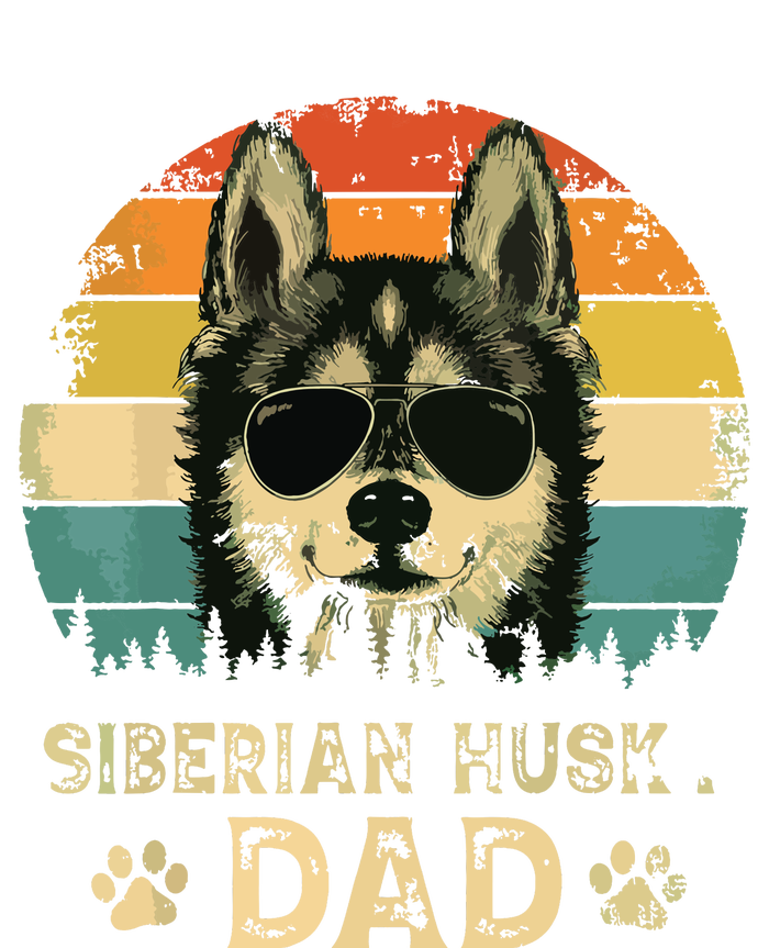 Vintage Siberian Husky Dad Dog Lovers Fathers Day Tee V-Neck T-Shirt