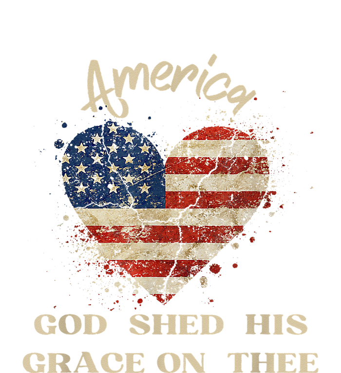 Retro America God Shed His Grace On Thee Tee 4th Of July Women 4th Of July Gift Valucap Bio-Washed Visor