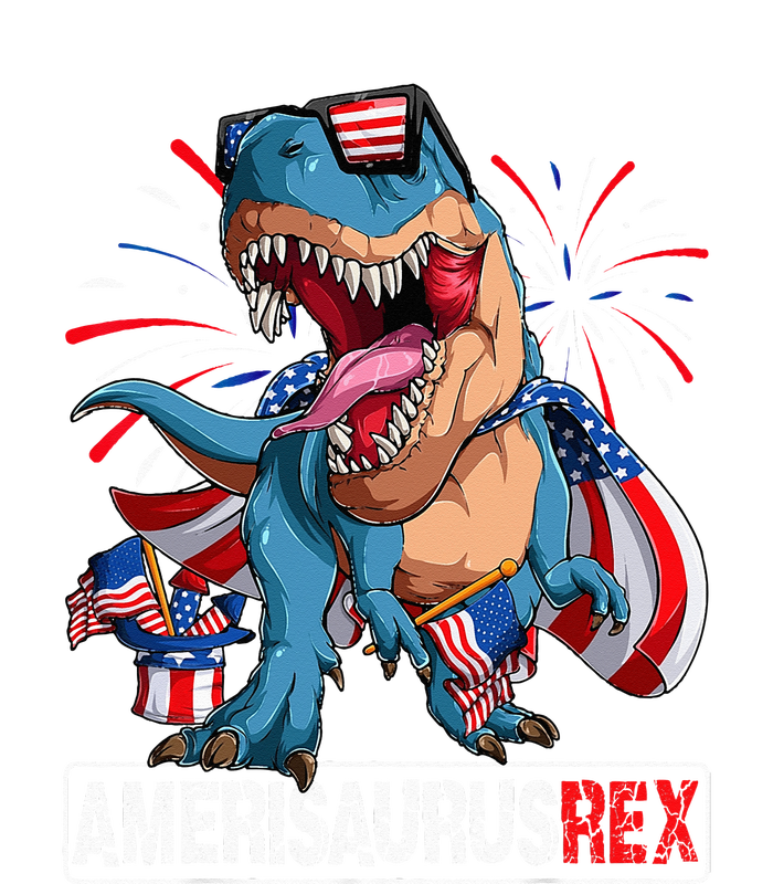 Men Boy Girl Funny Dinosaur 4th Of July B Amerisaurus T Rex Gift Short Acrylic Beanie