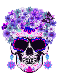 Purple Floral Sugar Skull Day Of Dead Bone Head Butterfly Toddler T-Shirt