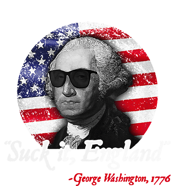 Suck It Funny England 4th of July George Washington Funny Baby Long Sleeve Bodysuit