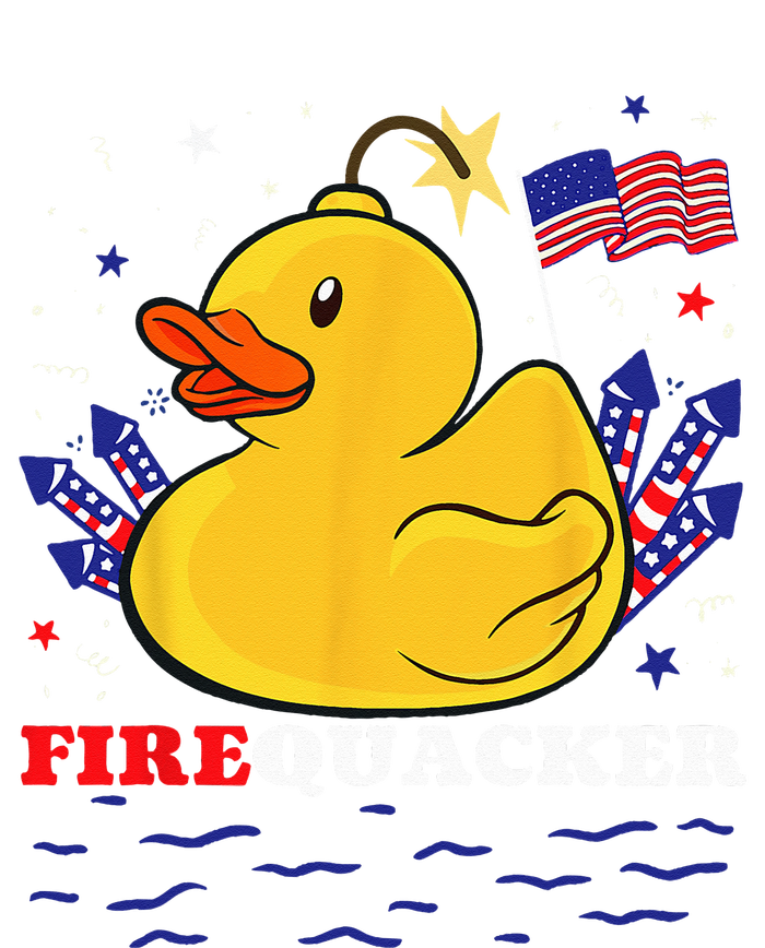 Firecracker Duck 4th of July Patriotic Day USA Flag Funny Women's Tri-Blend 3/4-Sleeve Raglan Shirt