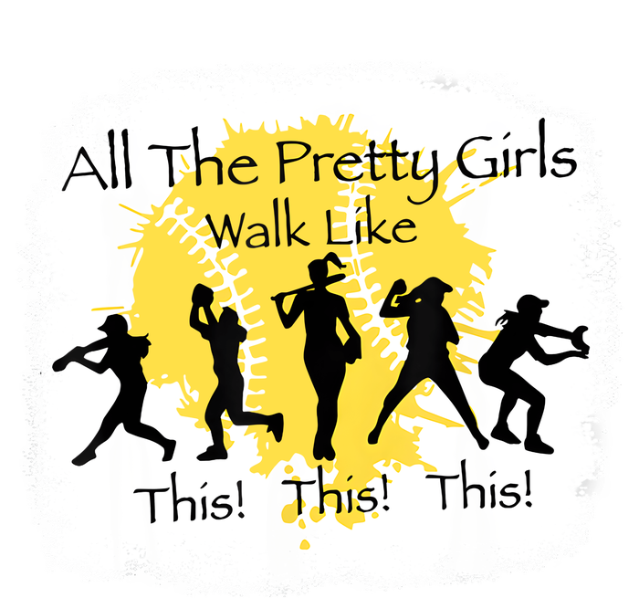 All The Pretty Girl Walk Like This Funny Baseball Girl Women's Fleece Hoodie