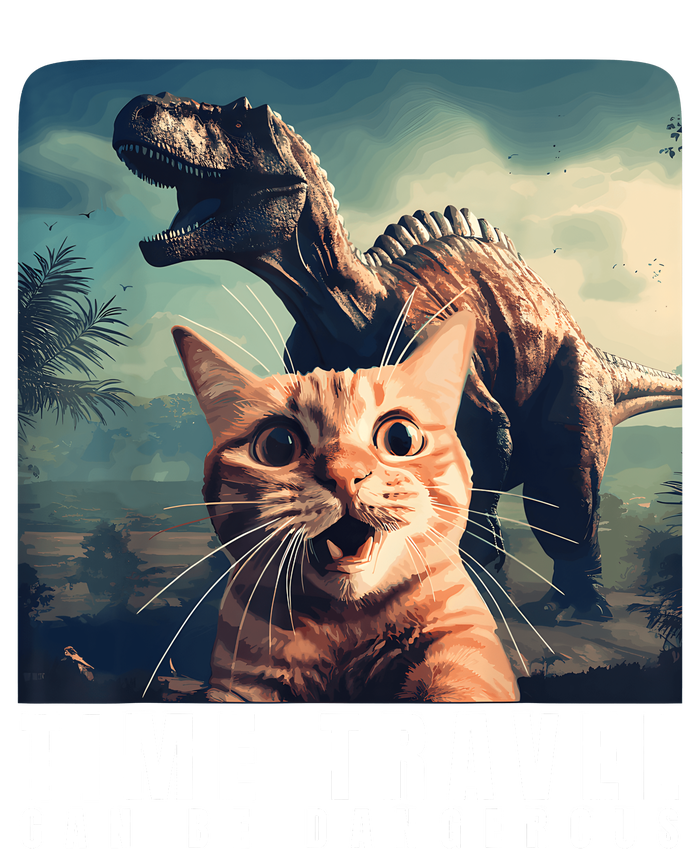 Crazy Cat Selfie Run Time Travel Can Be Dangerous Cat Love T-Shirt