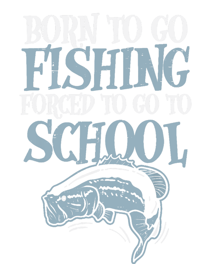 Born Fishing Forced To School Funny Bass Fish Fisherman Boy Kids Tie-Dye T-Shirt