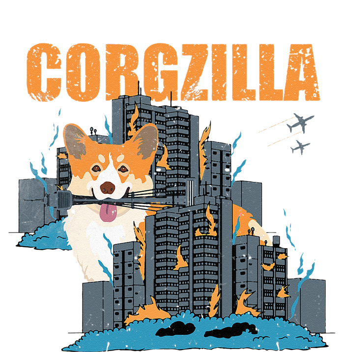 Corgzilla Funny Pembroke Welsh Corgi Pet Dog Lover Women's Knotted Racerback Tank