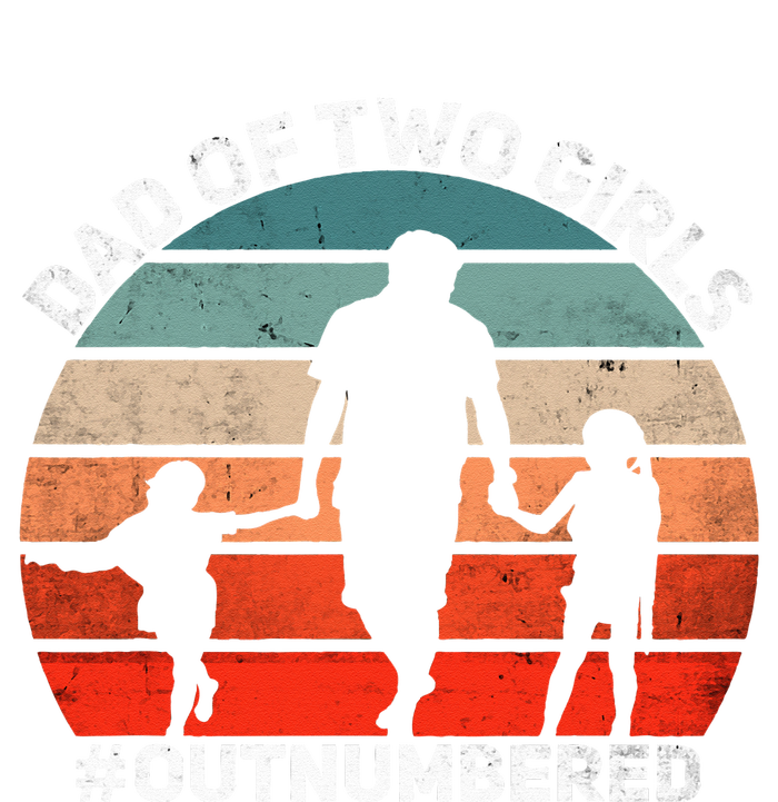 Dad of two Outnumbered Retro 2 Daughters Father's Day T-Shirt