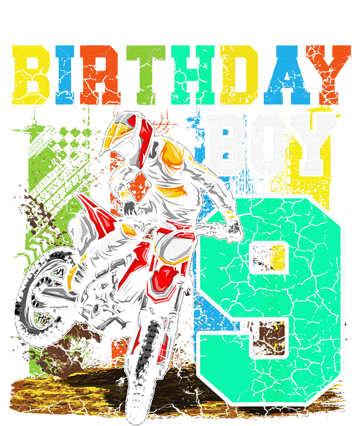 Funny 9 Years Old Birthday Dirt Bike Motorcycle Bday T-Shirt