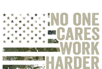 No One Cares Work Harder Motivational Workout Gym Camo Performance Fleece Hoodie