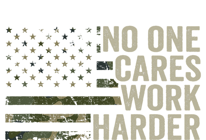 No One Cares Work Harder Motivational Workout Gym Camo Performance Fleece Hoodie