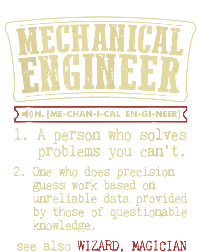 Mechanical Engineer Funny Dictionary Definition Coaster