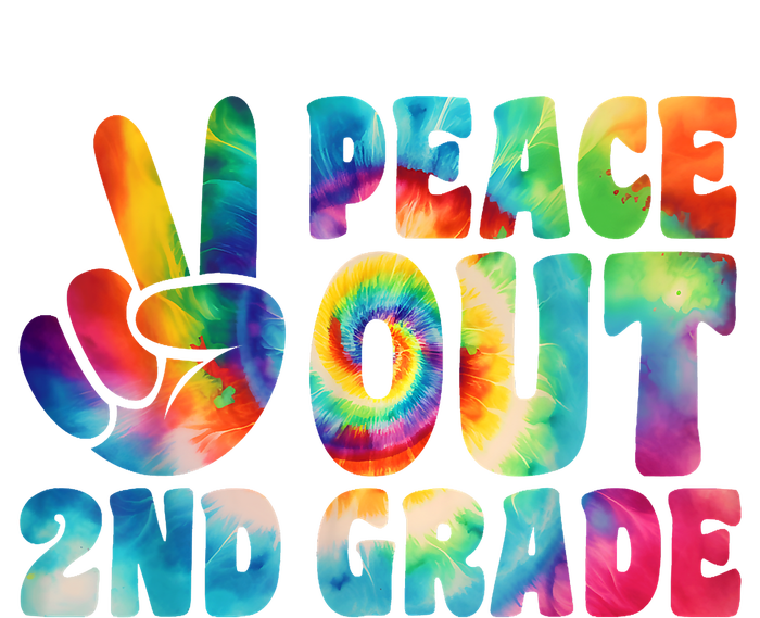 Tie Dye Peace Out Second Grade Cute Last Day Of 2nd Grade Garment-Dyed Sweatshirt