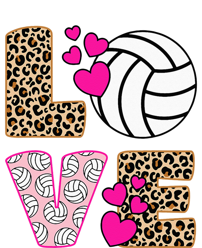 Cute Love Volleyball Leopard Print Women Ladies Volleyball Ladies Long Sleeve Shirt