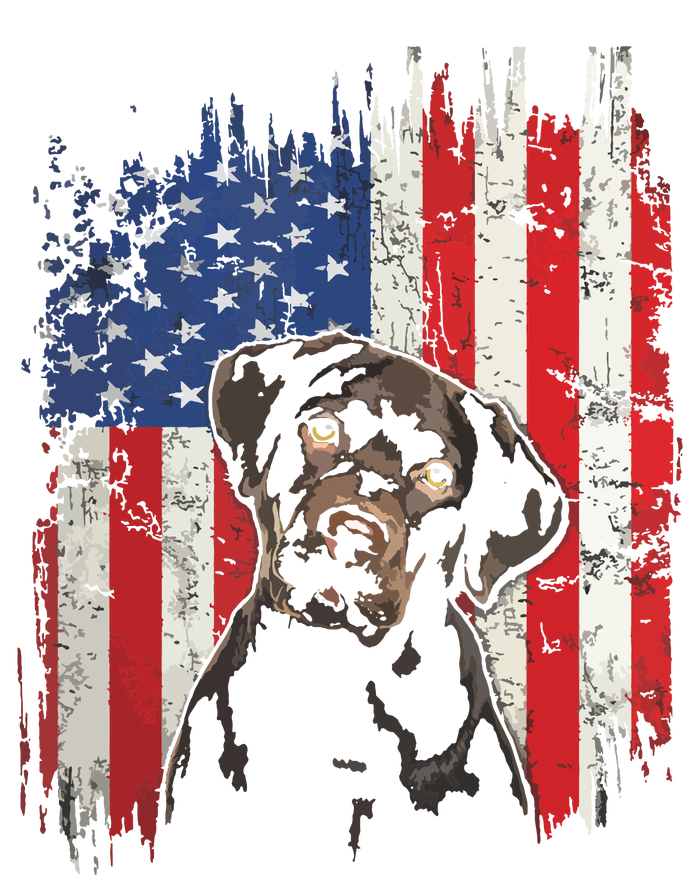 4th Of July Labrador American Flag Patriotic Chocolate Lab V-Neck T-Shirt