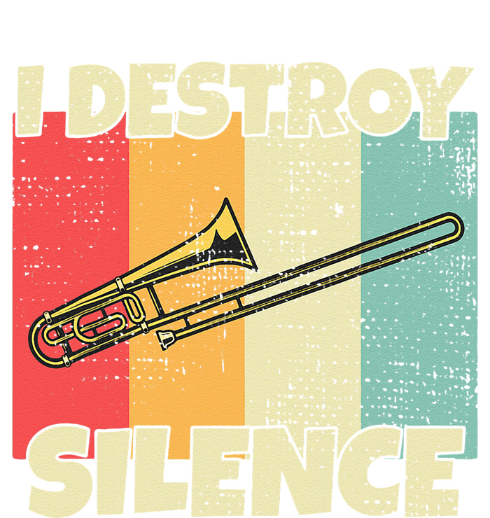 Funny Trombone Instrument I Destroy Silence For Trombone Striped Beanie with Solid Band