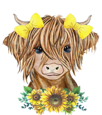 Highland Cow With Sunflowers Baby Long Sleeve Bodysuit