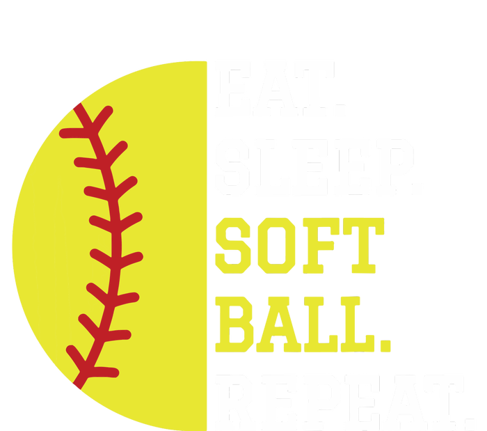 Softball Player Girl Teen Eat Sleep Softball Repeat Women's V-Neck T-Shirt