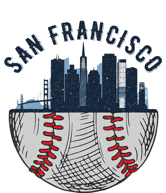 Cool San Francisco CA Skyline Baseball Fan City Downtown T-Shirt