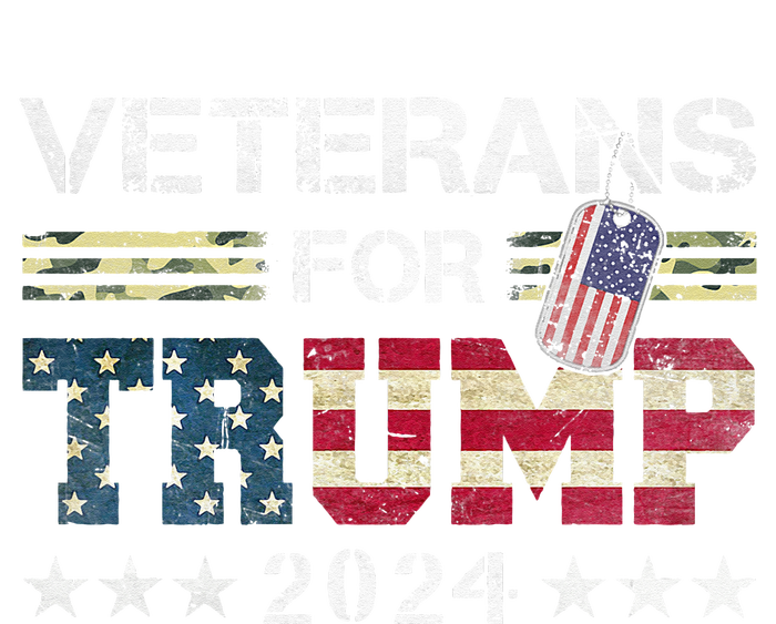 Dad Grandpa Veterans For Trump 2024 American Flag Camo T-Shirt