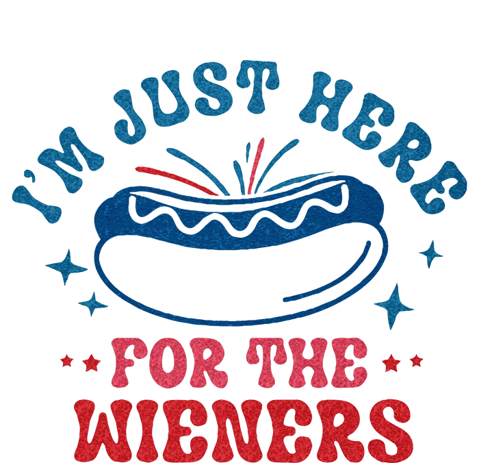 I'm Just Here For The Wieners 4th Of July High Crown Mesh Back Trucker Hat