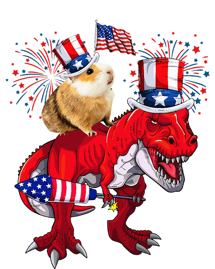 Guinea Pig Ridding TRex 4th Of July Fireworks Lover Family T-Shirt