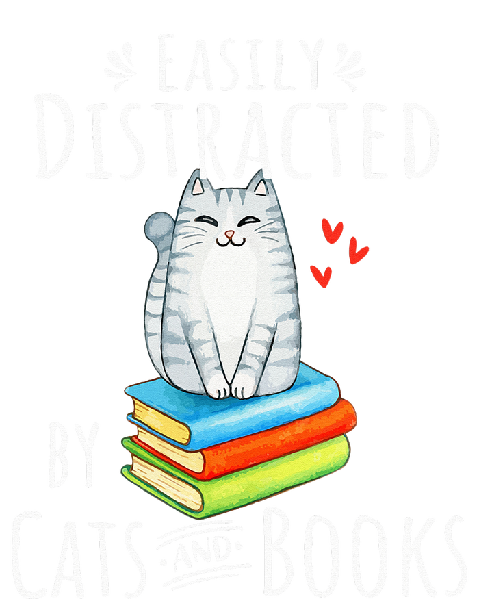 Easily Distracted by Cats and Books - Funny Cat & Book Lover Pajama Set