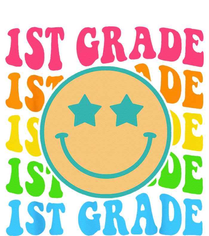 Groovy First Grade Vibes Face Retro Teachers Back To School Full Zip Hoodie