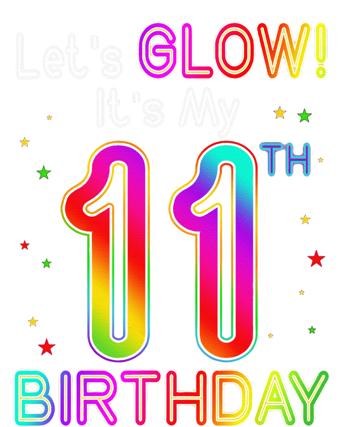 Lets Glow Party Birthday Its My 11th Birthday 11 Years Old T-Shirt