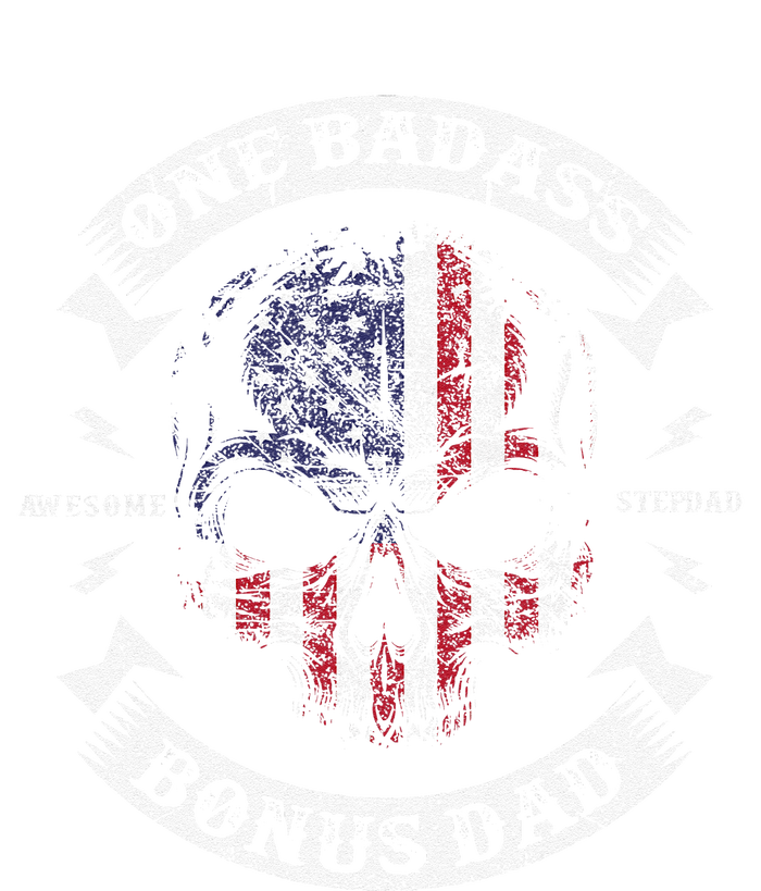 One Badass Bonus Dad Birthday Party Funny Skull Fathers Day T-Shirt