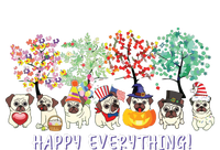 Happy Everything Pug Dog Seasons All Year Tree Lover Pug T-Shirt