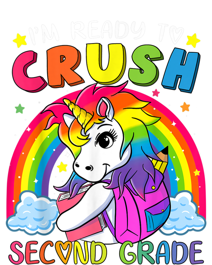 Im Ready To Crush Second Grade Funny Cute Unicorn Rainbow Canvas