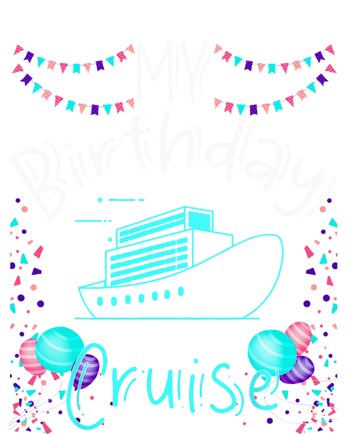 My Birthday Cruise Ship Party Funny Onboard Birthday Squad Women's Flannel Pajama Set