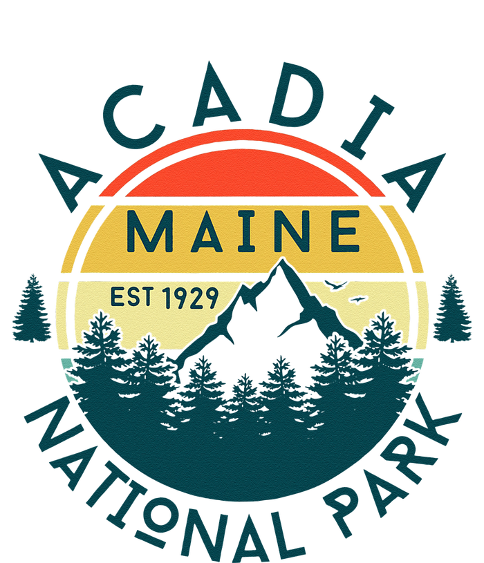 Acadia National Park Maine Mountains Nature Hiking Retro Cropped Pullover Crew