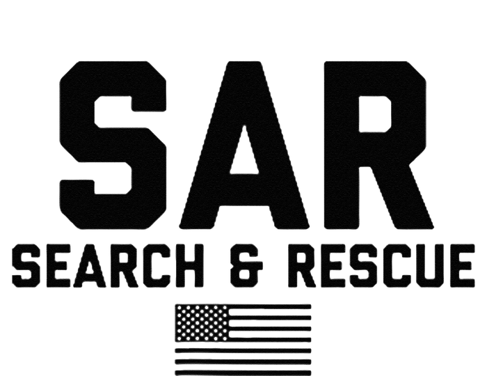 FRONT & BACK Search And Rescue American Flag SAR Team Women's Racerback Cropped Tank