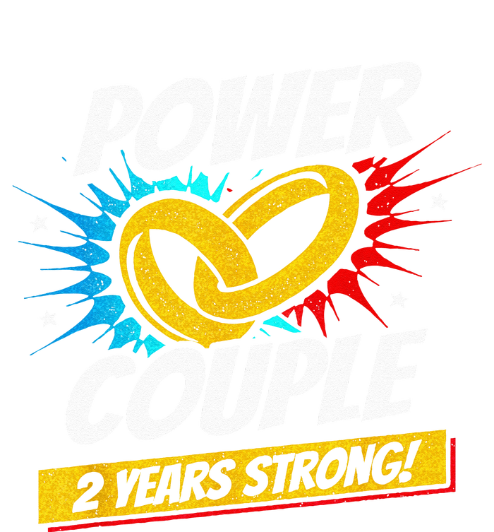 Married 2 Years Power Couple 2nd Wedding Anniversary T-Shirt