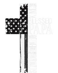 Blessed Papa American Flag Christian Religious Fathers Day V-Neck T-Shirt