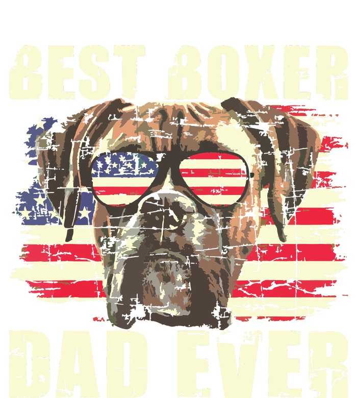 Best Boxer Dad Ever USA Flag American Dog Animal Lover V-Neck T-Shirt