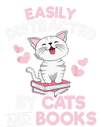 Easily Distracted By Cats And Books Cute Cat Book Lover Insulated Varsity Jacket