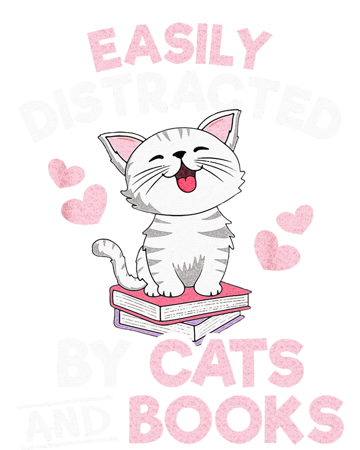 Easily Distracted By Cats And Books Cute Cat Book Lover Insulated Varsity Jacket