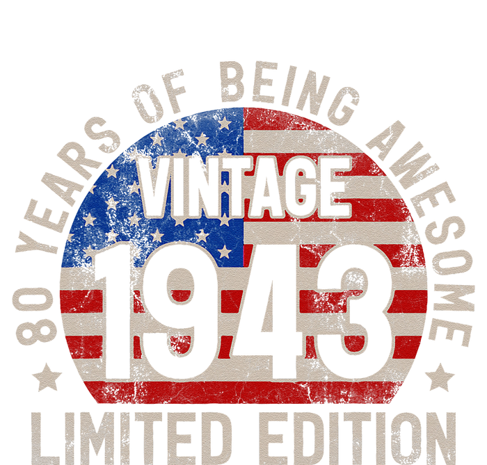 Vintage 1943 Turning 80 BDay 80 Years Old 80th Birthday T-Shirt